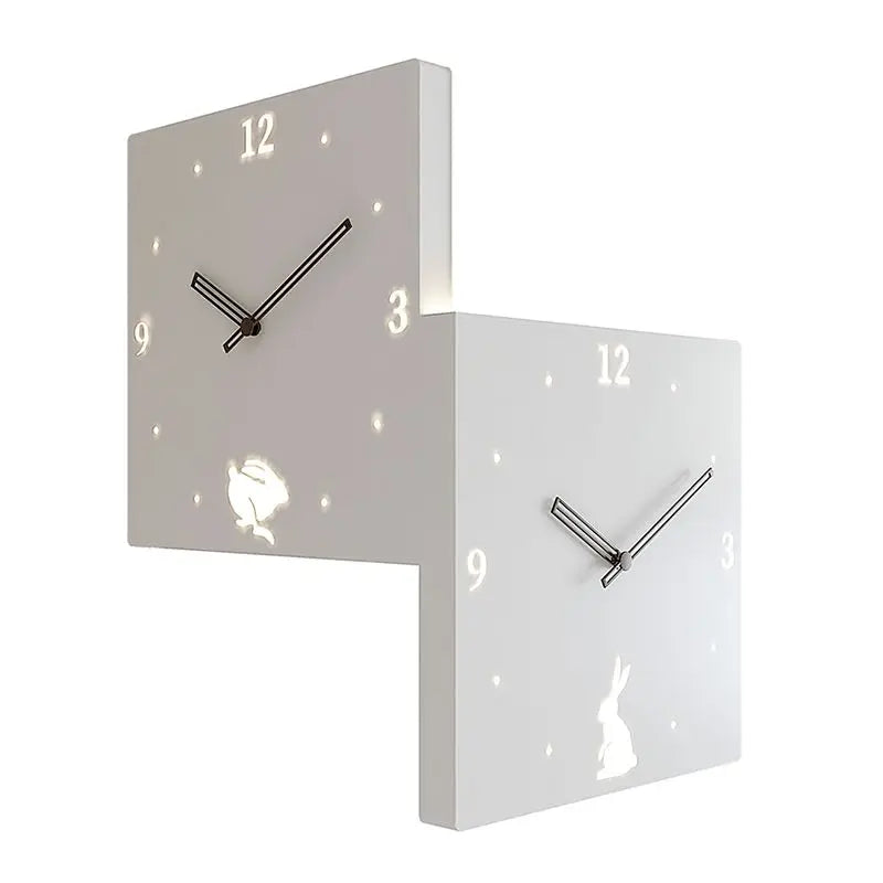 Creative Double-Sided Corner Wall Clock – Unique Personality Home Clock, Corner Clock Decoration, Wall Mute Clock 