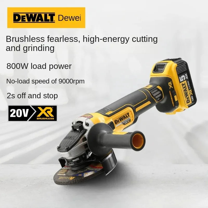 DEWALT DCG405 125mm Flat Head Angle Grinder – Bare Machine Tool, 18V Lithium Battery, Brushless