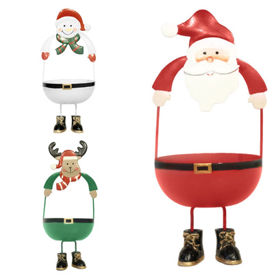 Metal Candle Holder Candlesticks Santa Elk Snowman For Christmas Party Decor For Home Decoration Ornaments Christmas Party 