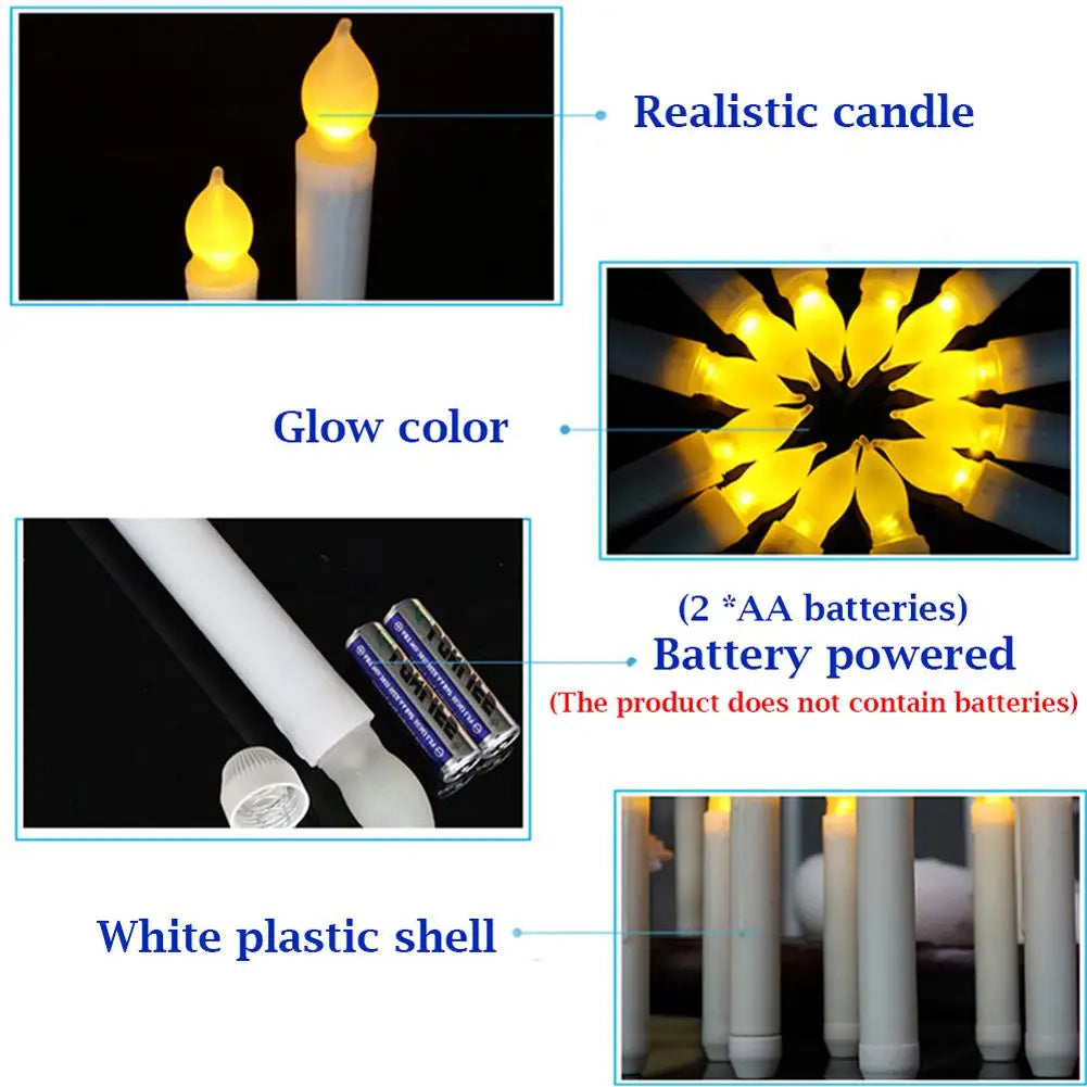 12pcs Led Electronic Candle Lights Flameless Decorative Candle Lamp For Wedding Birthday Christmas Party Accessories