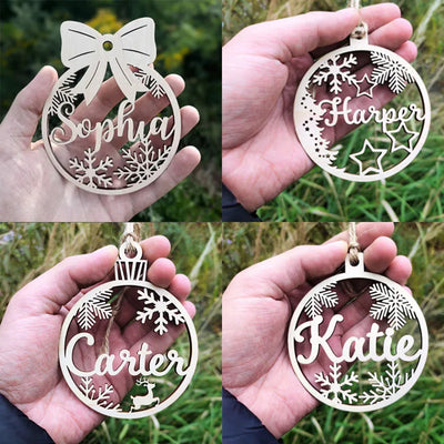 Custom Christmas Different Names Tree Hanging Ornament Personalized Wooden Bauble Christmas Decoration DIY Wood Gift  2023 