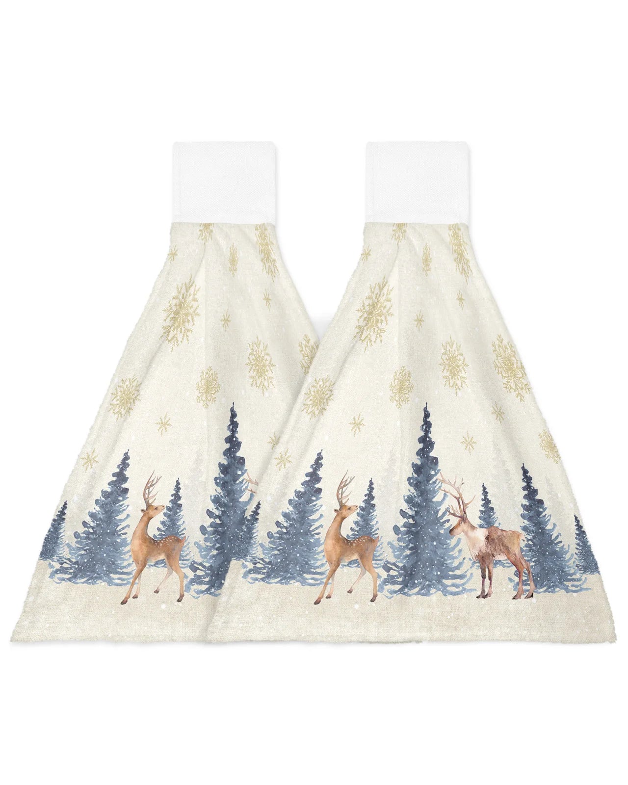 Christmas Snowflake Elk Hand Towels Kitchen Microfiber Dishcloths Cleaning Cloth Bathroom Absorbent Hanging Towels 