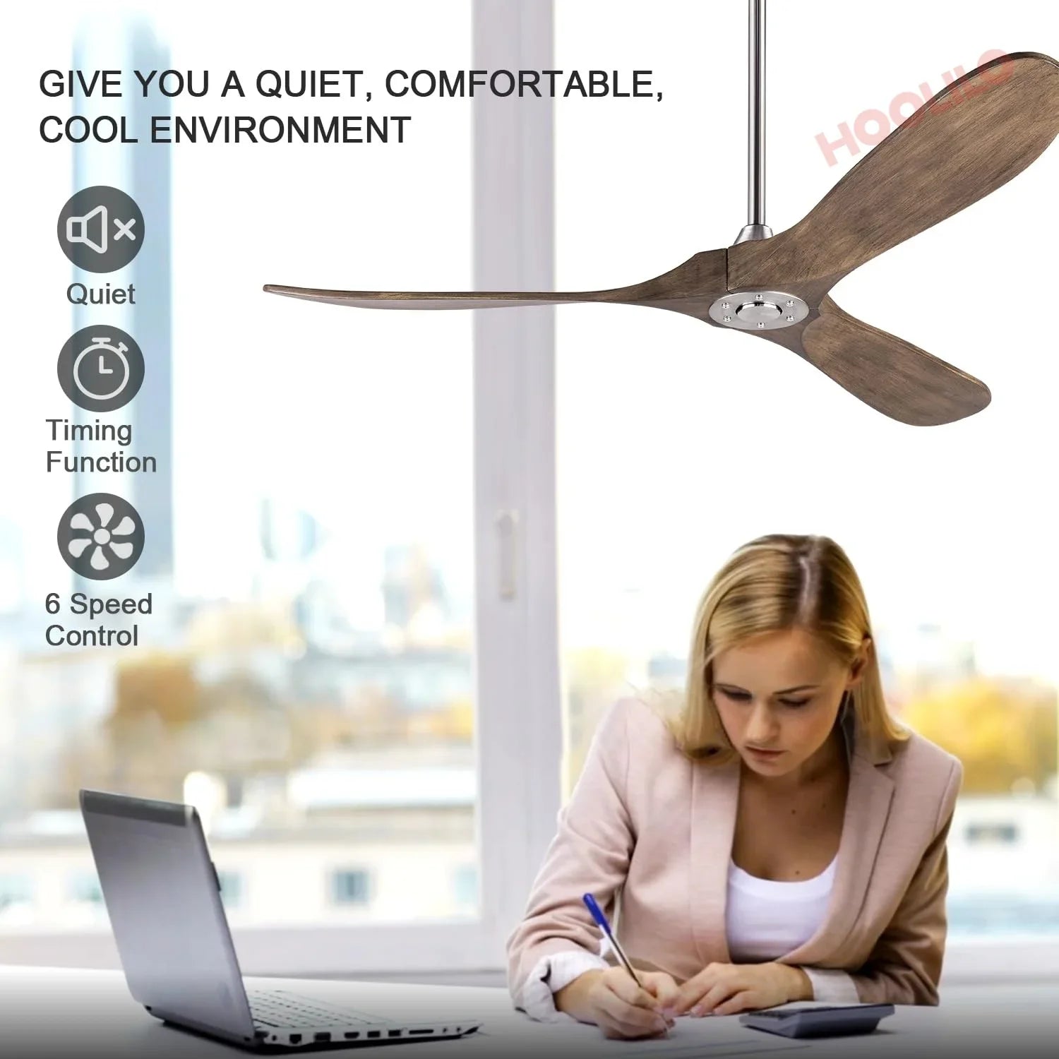 Big Size Wood Ceiling Fan with LED Lights – DC Motor, 6 Speeds, Ventiladores de Techo con Luces, Free Shipping 