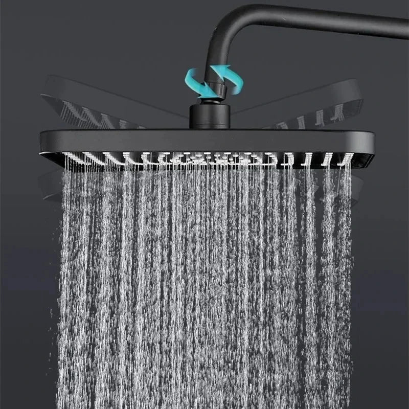 Rainfall Shower Head Big Panel Large Flow Supercharge Ceiling Mounted Showerhead 360 Rotation High Pressure ABS Bathroom Faucet