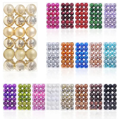 Christmas Balls Shatterproof Unbreakable 6/4/3cm Plastic Balls Baubles Bulk Christmas Ornaments Set for Tree Decorations Festive 