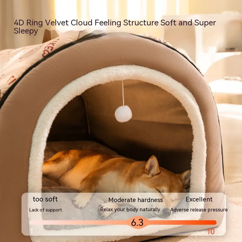 Big Dog Nest Winter Warm Dog House Removable and Washable Dog Bed Seasonal Large Type Pet Sleeping Supplies, Cat Nest 