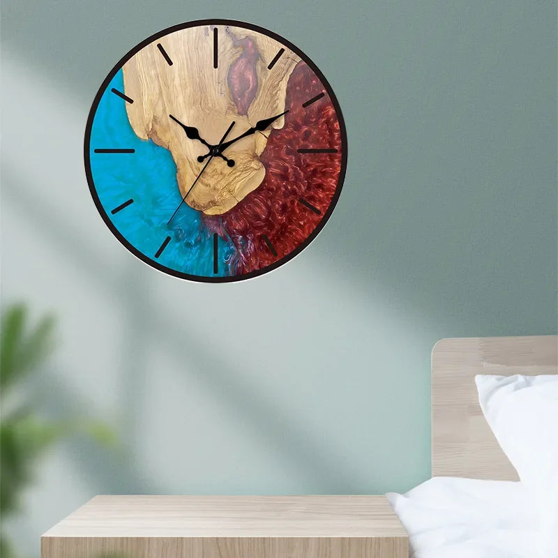 Acrylic Wood Grain Wall Clock – Silent, Minimalist Design, Home & Office Hanging Clock, Art Wall Watch, Living Room Decoration 