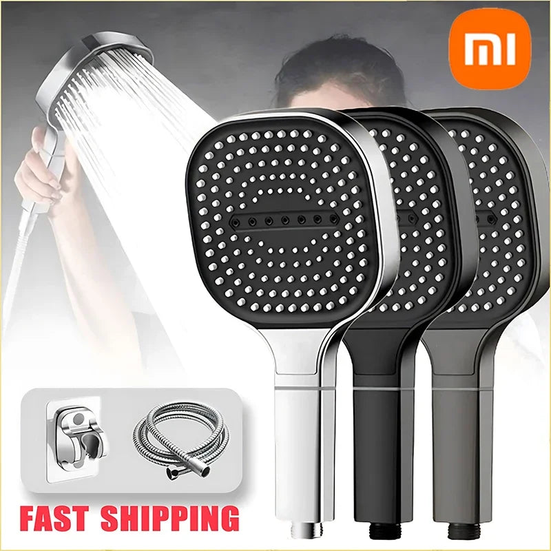 Xiaomi 13cm Large Panel Shower Head 3 Modes Adjustable High Pressure Massage Shower Head Filter Element Bathroom Accessories New