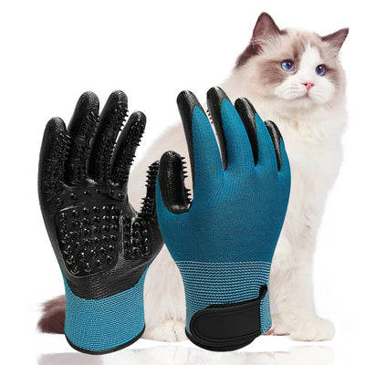 One Pair Hair Grooming Glove For Pet Dog Cat Bathing Silicone Massage Brush Dipping Gumming Rubber Gloves Dog Deshedding Comb 
