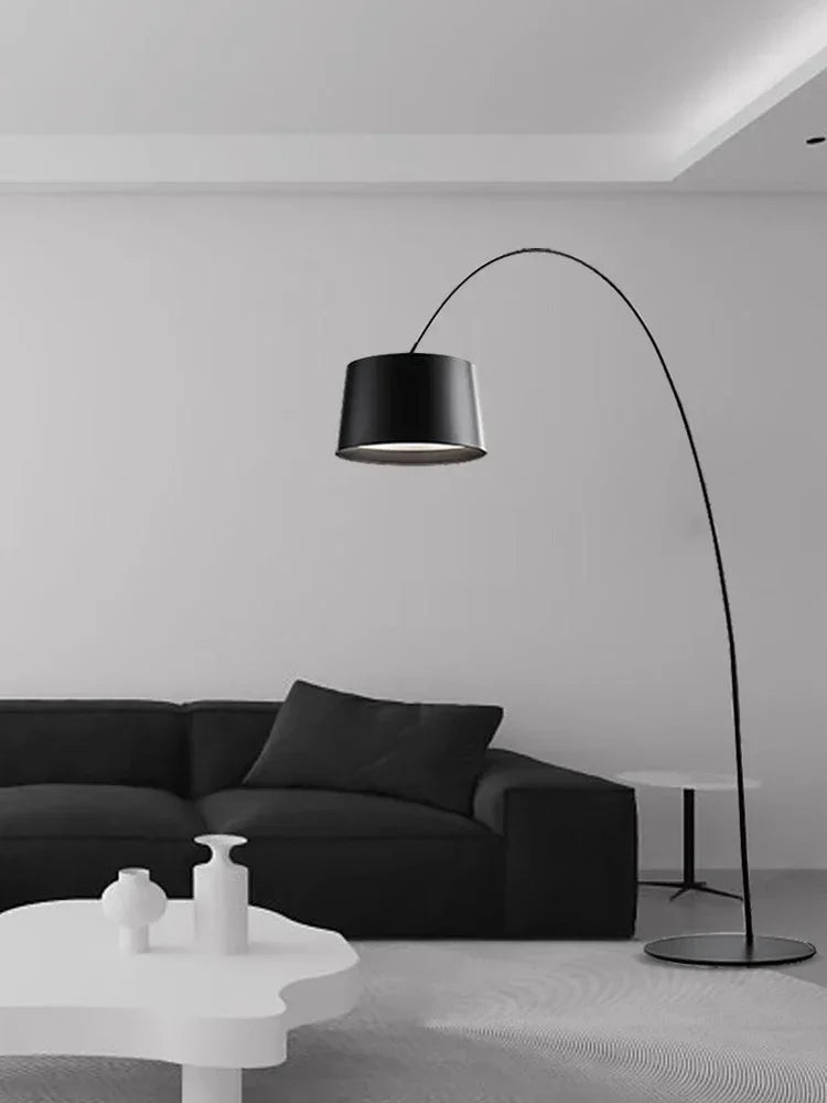 Modern Minimalist LED Floor Lamp - Nordic Arc Design for Living Room & Bedroom, Stylish Fishing Lamp Fixtures