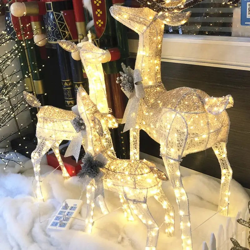 Christmas deer Christmas glowing deer hotel business scene window decoration mother and child deer ornaments outdoor set props