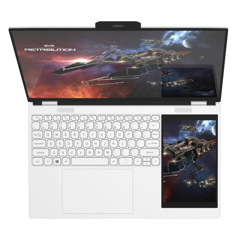 15.6-Inch IPS 2K Dual-Screen Laptop – 7-Inch IPS Touch Screen, Intel N95, 256GB Storage, 4 Cores/4 Threads, 3.4GHz