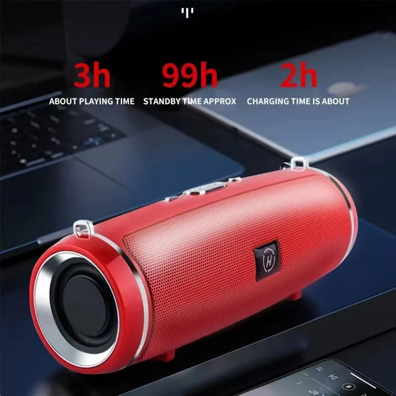 Portable Wireless Bluetooth Speaker - IPX7 Waterproof, Outdoor HIFI Pillar Speaker with Subwoofer, Stereo Sound, FM Radio, TF Card Slot 