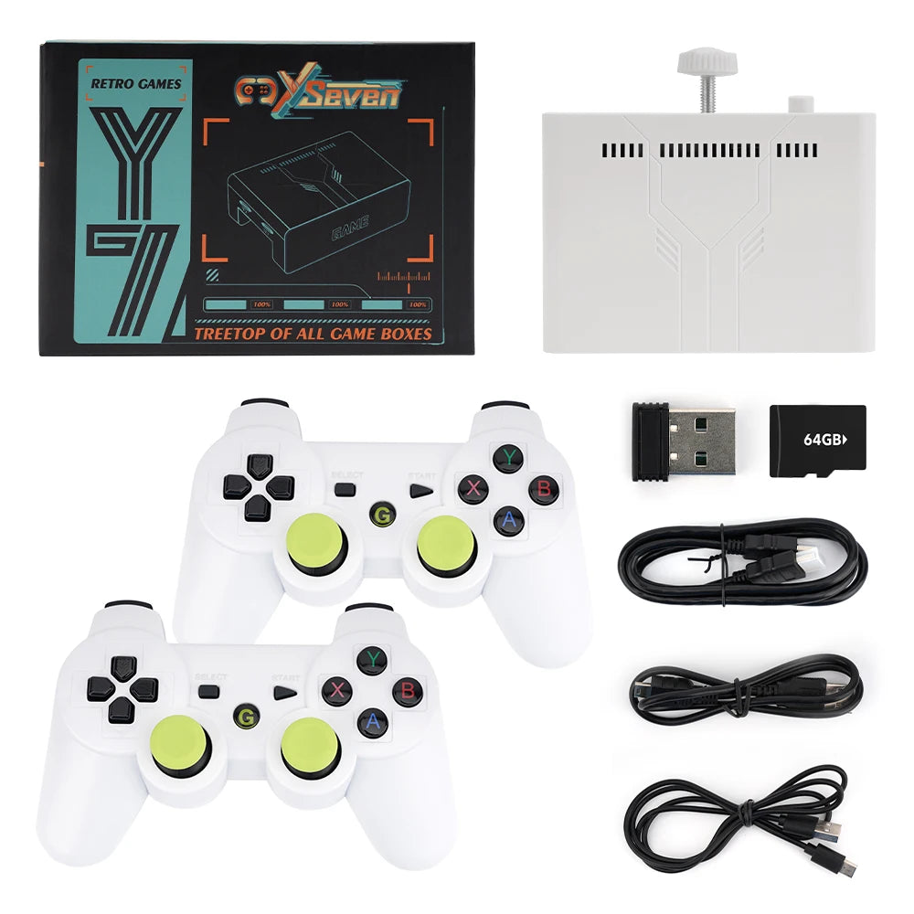 Ampown Y7 Video Game Console – Linux System, 256GB Storage, 12,000 Built-In Games, Rechargeable Wireless Controller, Low Latency Connection, Player Gift 