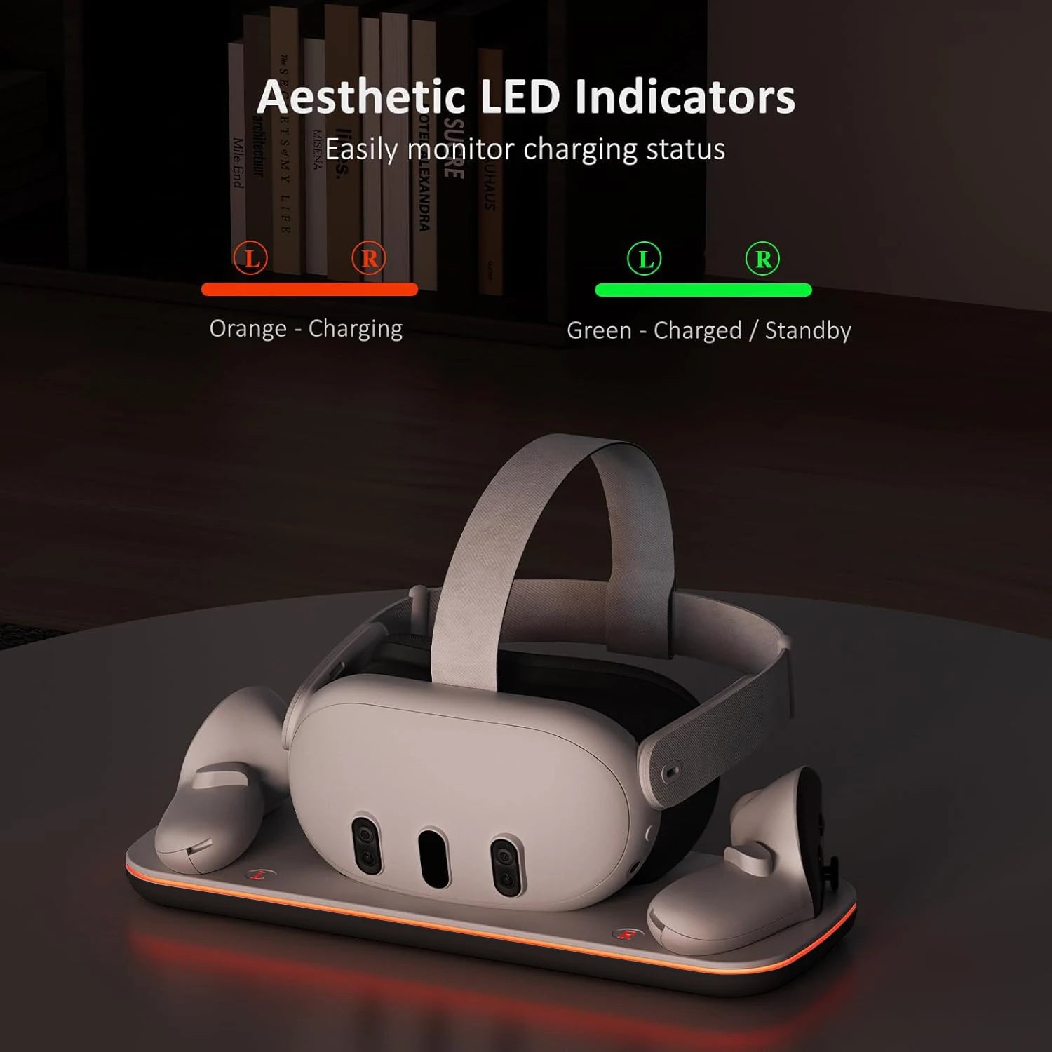 NexiGo Charging Dock for Meta Quest 3 - VR Charging Station with LED Light for Oculus Quest 3