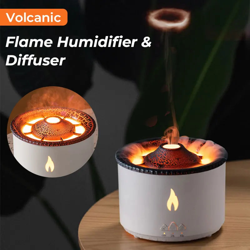 Volcano Flame Aroma Diffuser – Cool Jellyfish Air Humidifier for Essential Oils, Home Fragrance, and Mist Fire Diffuser