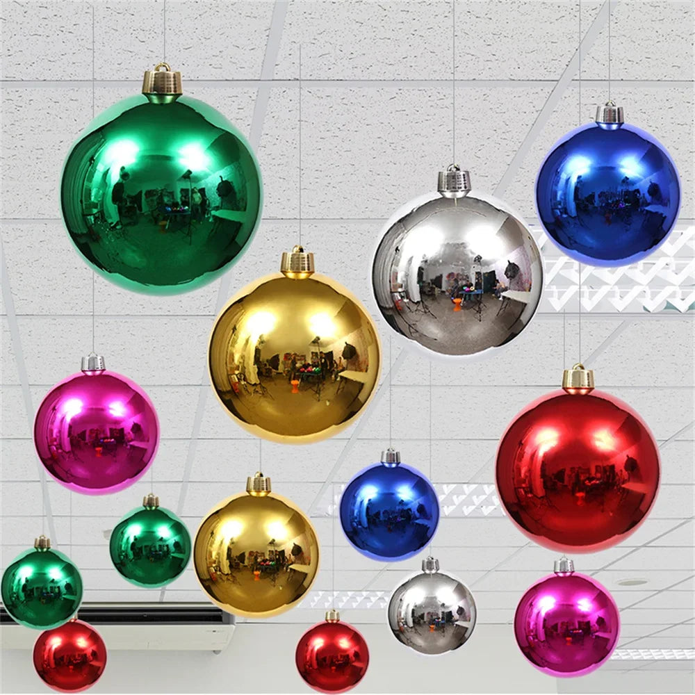 15cm Big Christmas Ball Decorations 2023 Glitter Green Red Xmas Tree Ornaments Wedding Party New Year Home Office Ceiling Decor