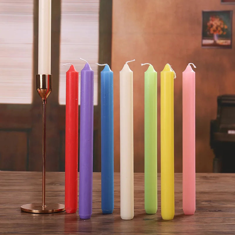 4Pcs 25cm Taper Candles Household Colored Candles Unscented Dinner Candles For Wedding Birthday Christmas Decoration Decorative