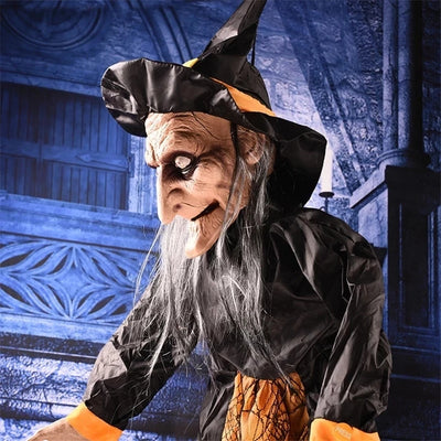 Halloween Witch Ghost Decor Horror Pendant Glowing Prank Props Electric Toys Haunted House Bar Club Home Festival Decoration 