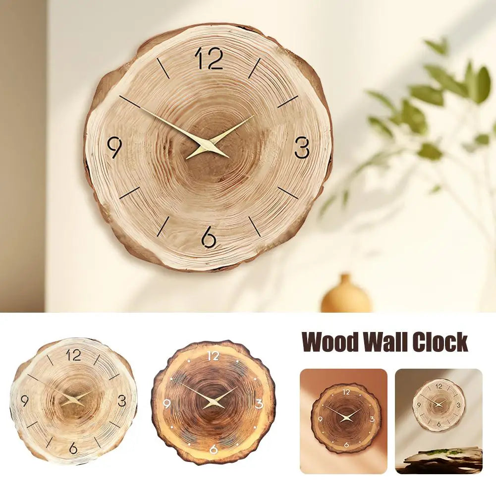 30cm Fashion Annual Wooden Wall Clock Silence Rotate For Bedroom Living Room Cafe Simple Elegant Originality Wall Clock 