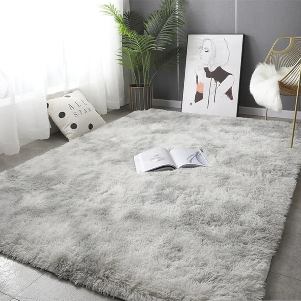 Gray Carpet for Living Room Plush Rug Bed Room Floor Fluffy Mats Anti-slip Home Decor Rugs Soft Velvet Carpets Kids Room Blanket 