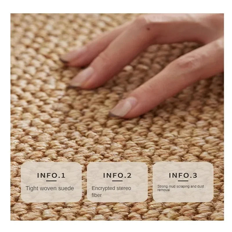 luxury Handmade Popular Simple Stitched Sisal Carpet Living Room Coffee Table Study Tea Restaurant Hemp Door Mat 