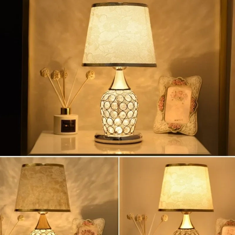 European-Style Crystal Table Lamp – Ins Simple Modern Design, Warm Romantic, Fashionable Creative Decorative Bedside Lamp