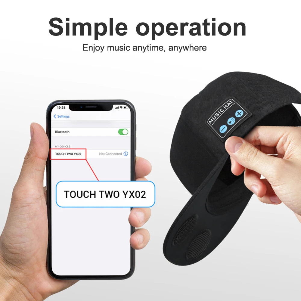 NEW Bluetooth Hat with Wireless Speaker - Adjustable Baseball Cap with Built-in Mic for Outdoor Sports 