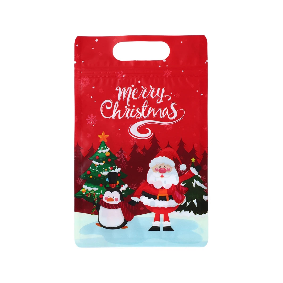 Christmas Santa Zipper Stand Up Bags Christmas Decor For Home 2024 Navidad Natal Noel Xmas Candy Cookie Bags New Year Gift 2025 