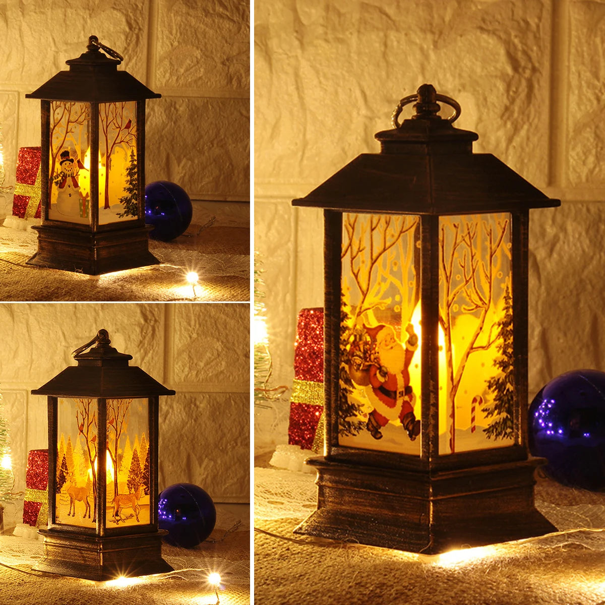 Christmas LED Lantern CUTE Xmas Santa Decor Light Torch Decorations Candle For Home Decoration Ornaments Christmas Party 