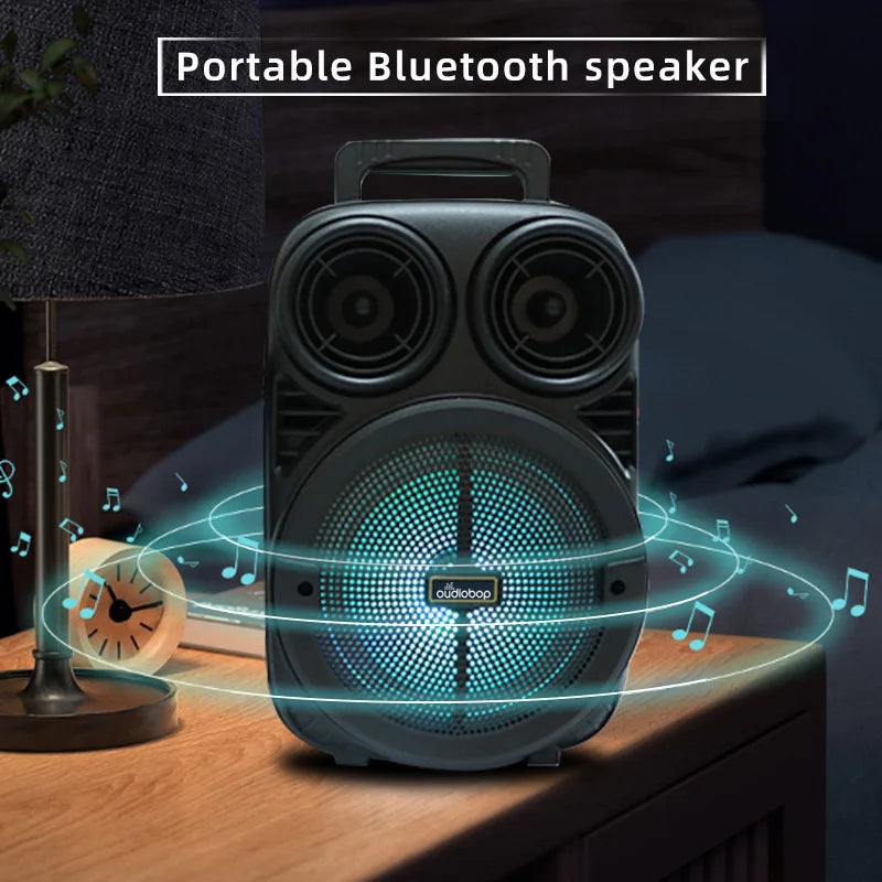 HiFi Quality Bluetooth Speaker - Portable Music Center with Stereo Subwoofer, Karaoke, RGB Lights, and Boom Box