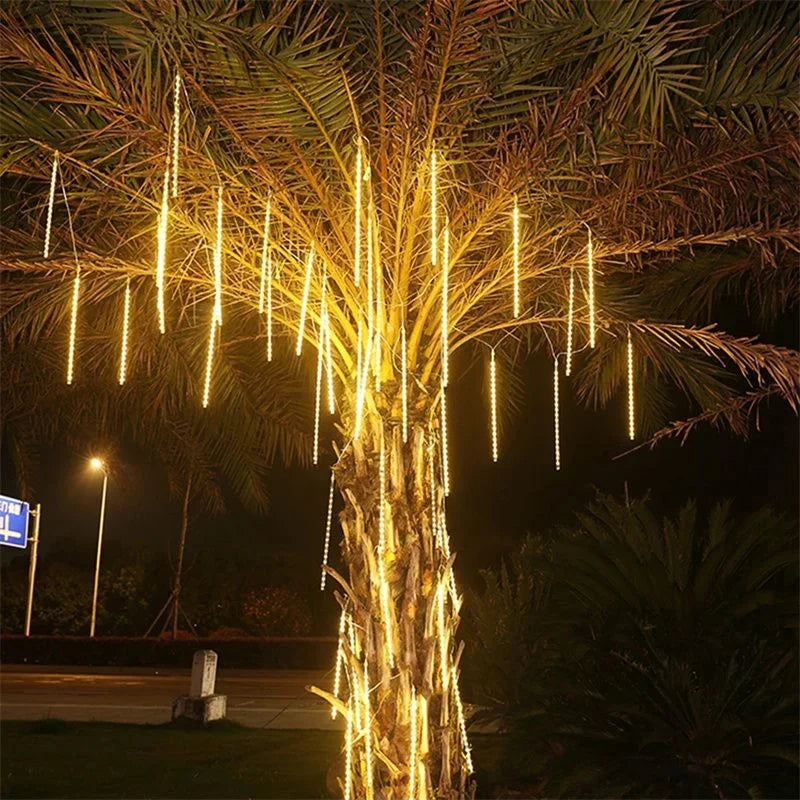 1/2/3/4 Set Meteor Rain LED String Lights Gorgeous Christmas Lights Decor 2025 New Year Wedding Halloween Party Garden Street 