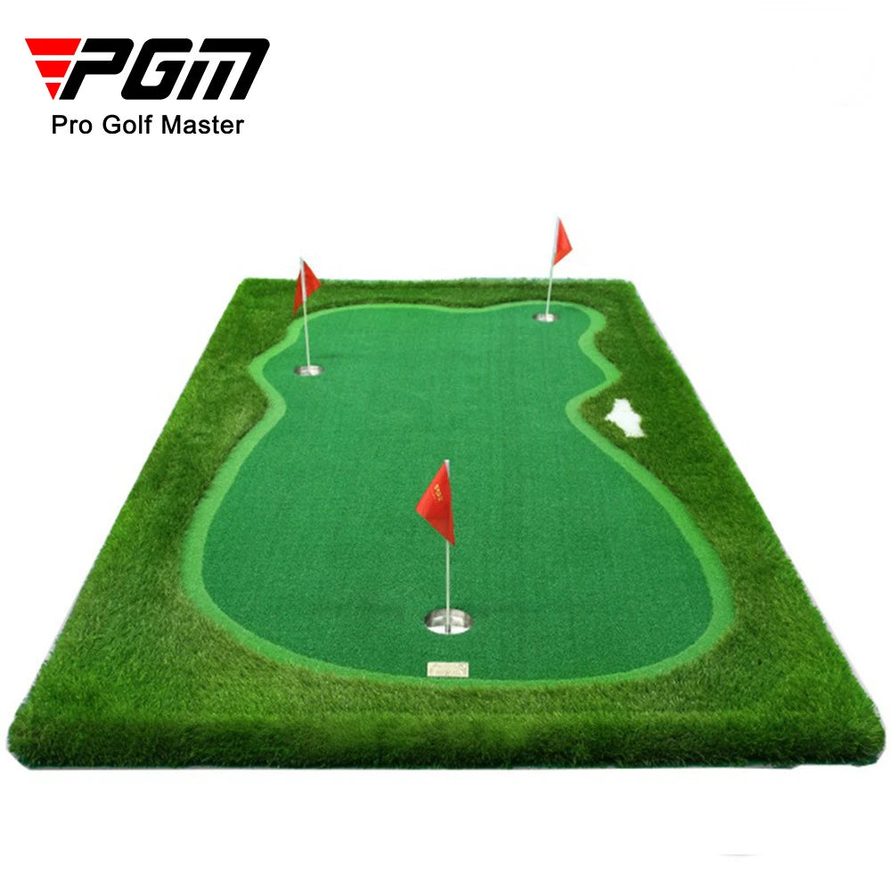 PGM 3-Hole Indoor Outdoor Golf Putting Green - 100x300cm Training Mat for Home Practice (GL006)