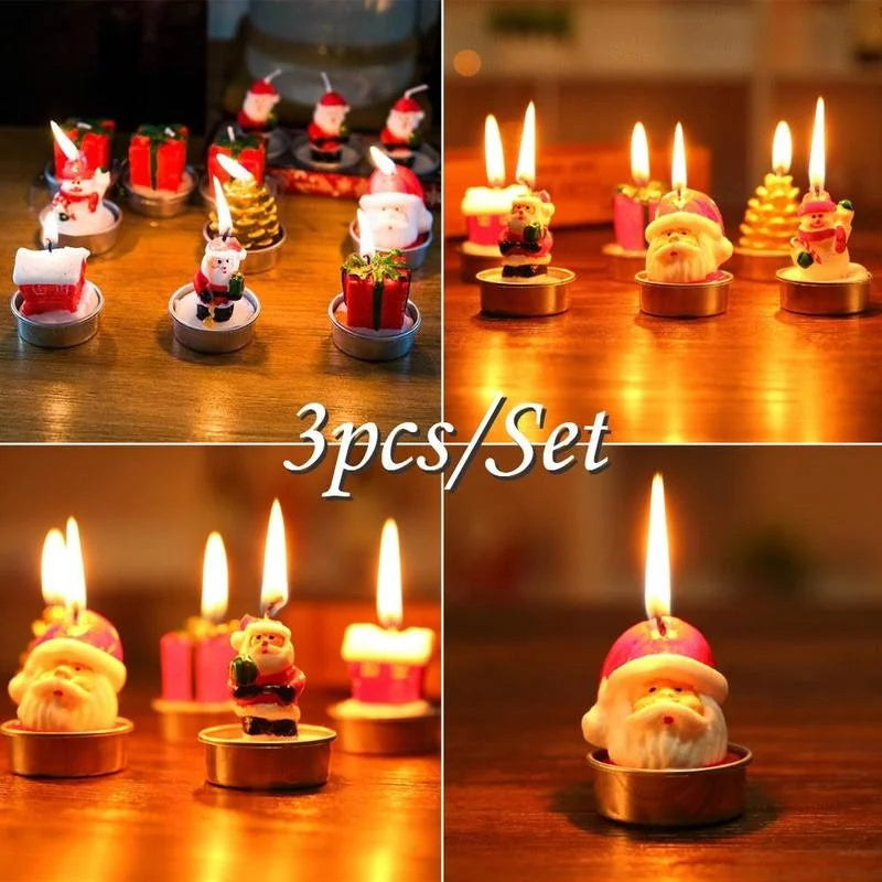 Handmade Christmas candles for home decoration, cartoon patterns, Santa Claus snowman, cute design