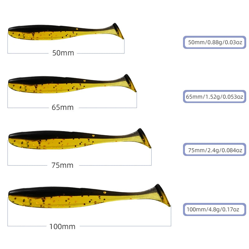 MEREDITH Easy Shiner Fishing Lures - Available in 50mm, 65mm, 75mm, and 100mm Wobblers, Soft Silicone & Plastic Baits for Carp Fishing