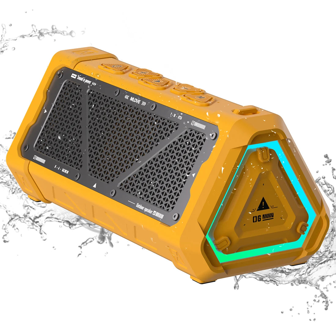 MLOVE P3 Portable Outdoor Bluetooth Speaker - Bluetooth 5.3, Stereo Sound, IPX7 Waterproof, Micro SD Card, RGB Light, TWS