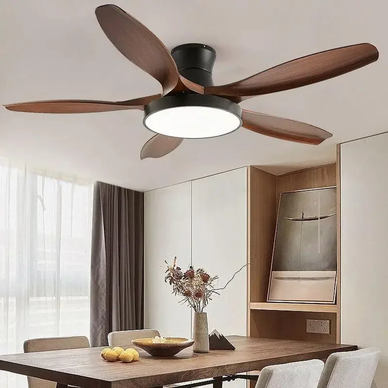 Large Ceiling Fans with LED Light - 48,52,60 Inch DC Motor, Remote Control, Living Room & Bedroom Ceiling Fan, 220V,110V 