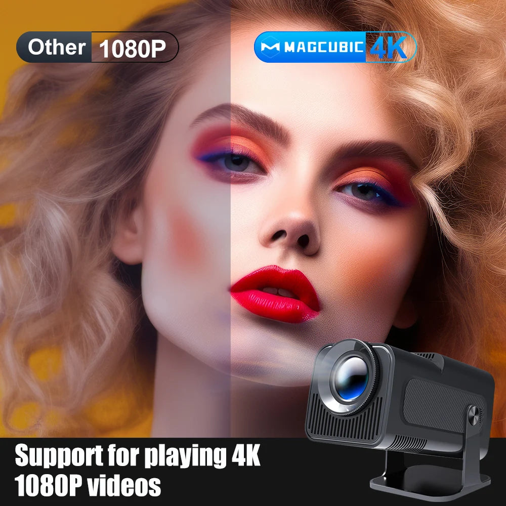 Magcubic Android 11 Projector – 390 ANSI Lumens, 4K Native 1080P, Dual WiFi6, BT5.0, Portable Outdoor Cinema Projector, Upgraded HY320