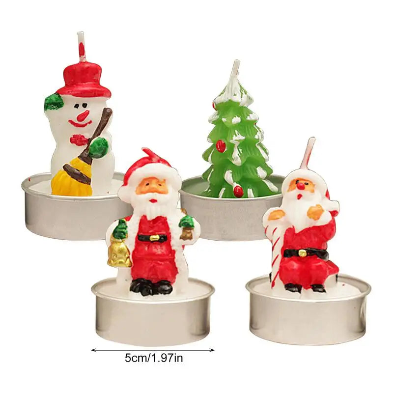 4PCS Christmas Candles Santa Claus Snowmen Tin Cans Scented Candle Christmas Decorations For Home Navidad New Year Gifts