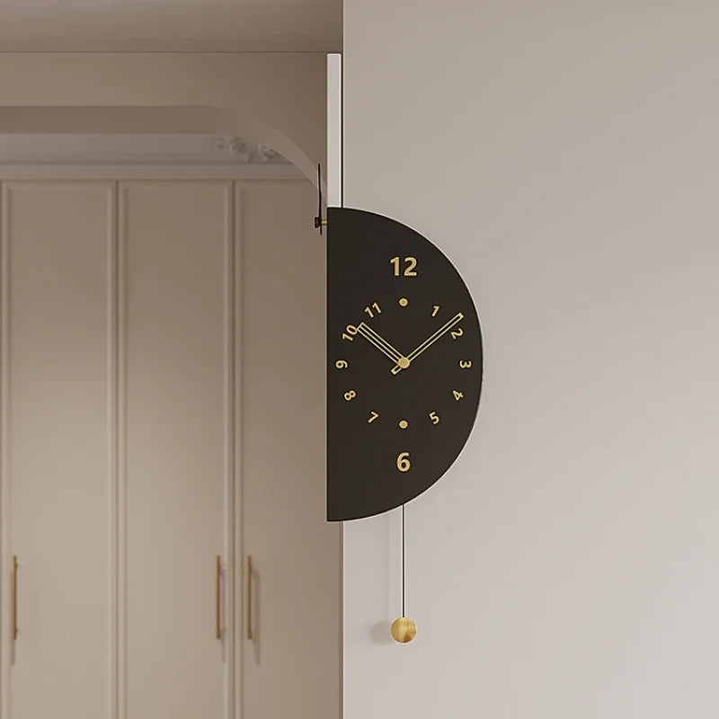 Dual-Sided Metal Corner Clock – Versatile Timekeeper for Living Room, Dining Room, and Study Room