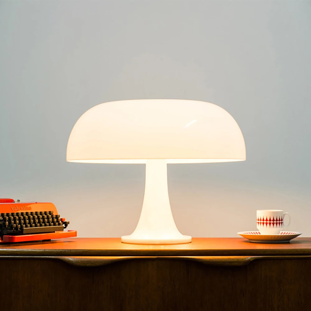 Modern Bauhaus Art Table Lamp - Ancient Danish Designer Mushroom Lamp for Living Room & Bedroom, Elegant Night Light