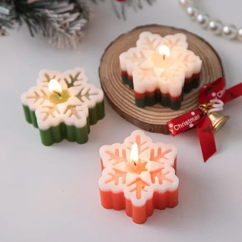 Christmas Scented Candles Snowflake Shaped Home Decorations Souvenir Scented Candles