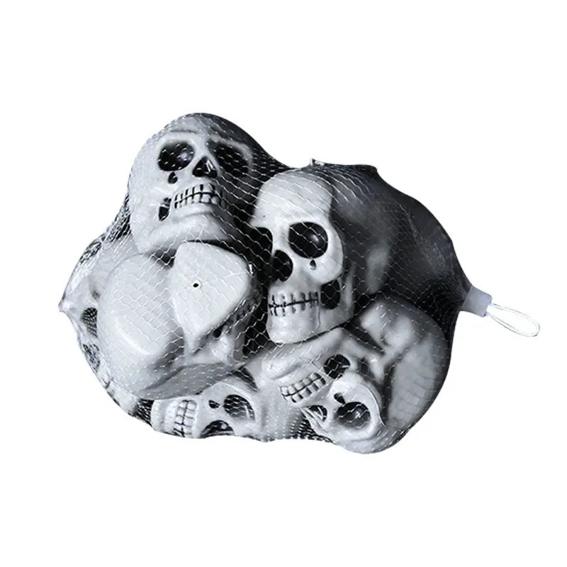 Halloween Mesh Bag Skull Haunted House Secret Room Decoration Props Witch Head Simulation Skeleton Arrangement Ornaments