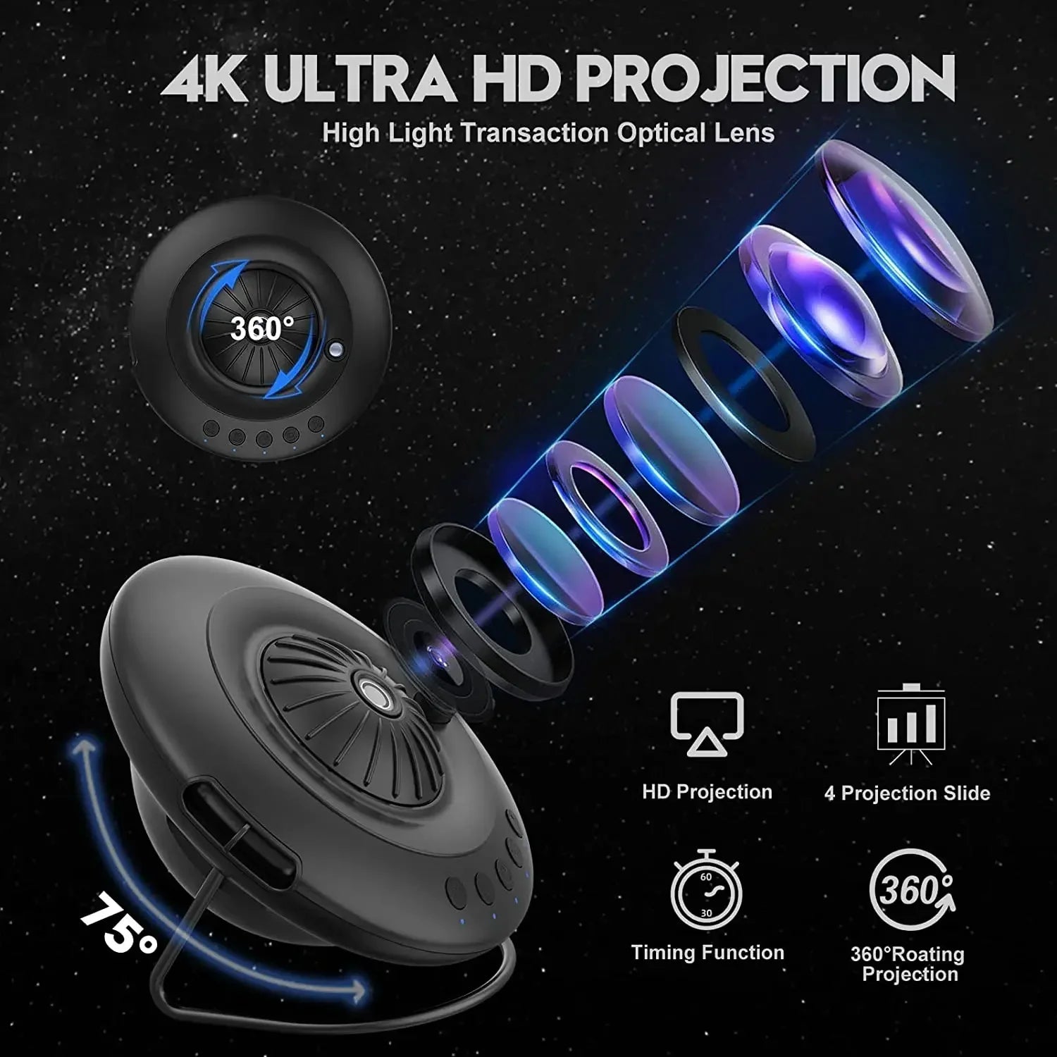 New UFO LED Star Projector Night Light - 8-in-1 Planetarium Galaxy Projector Lamp for Kids, Room Decor 