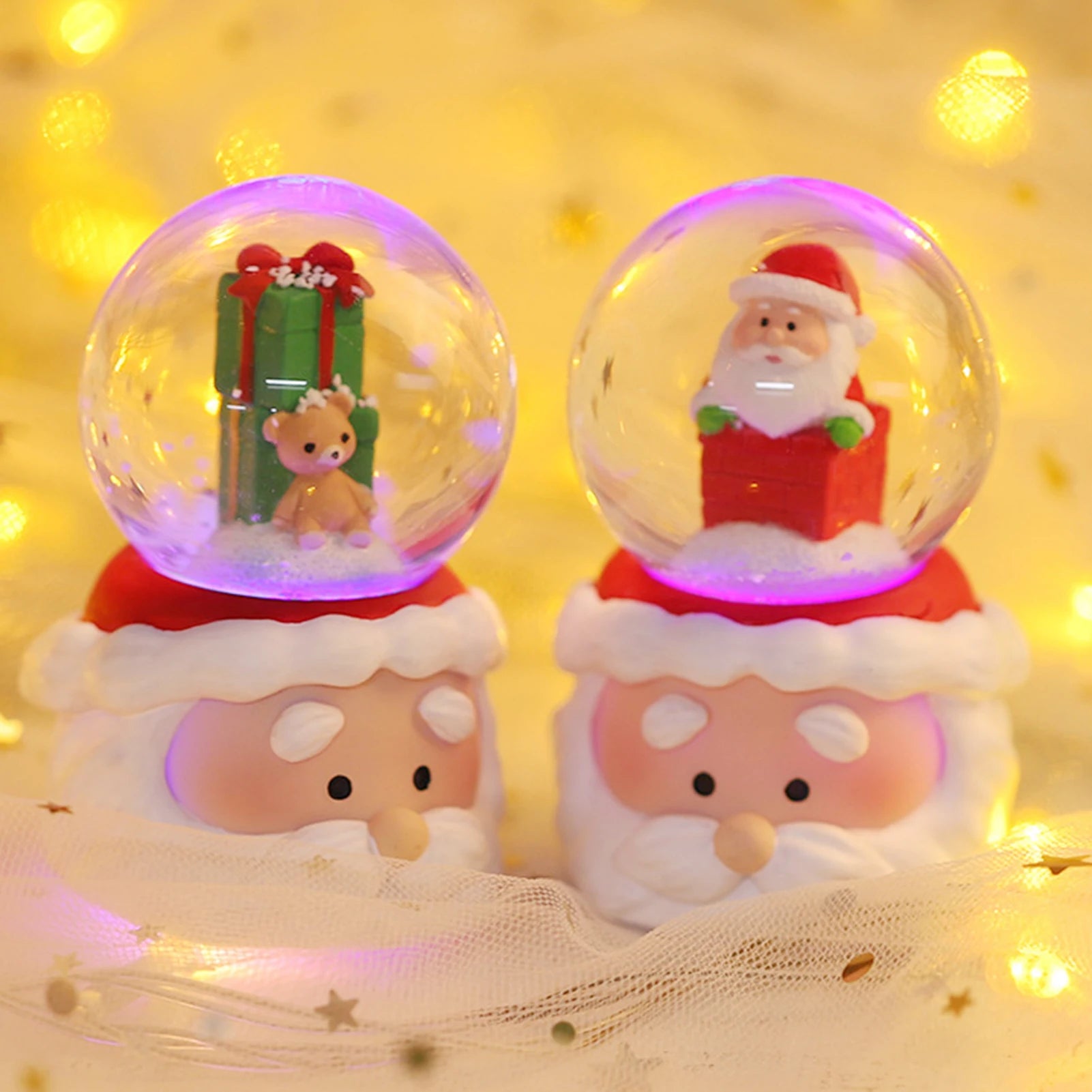 Christmas Crystal Ball Lighting Christmas Snow Globe Ornament Thanksgiving Christmas Gift Christmas Home Office Desk Decoration 