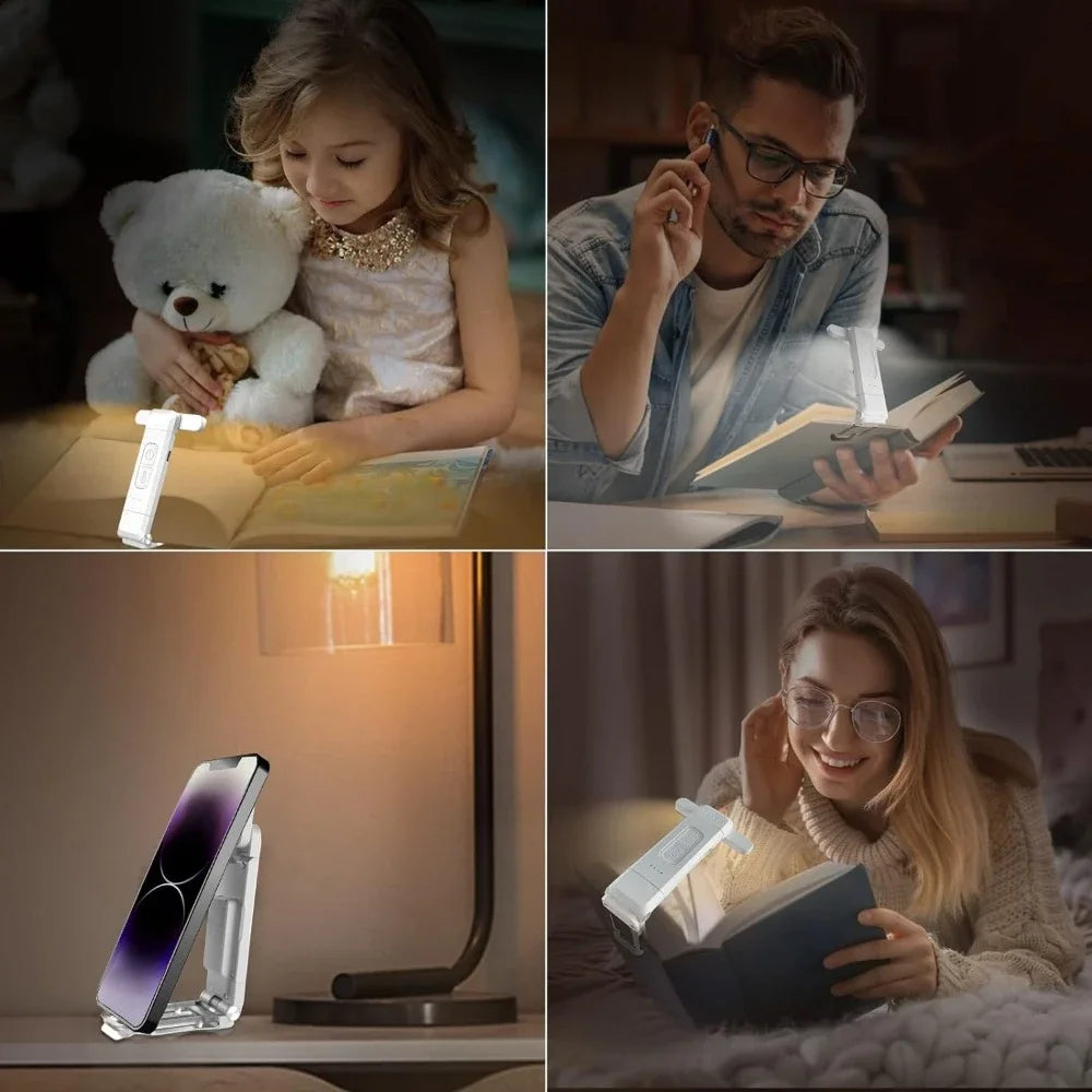 Reading Light - USB Rechargeable Book Light for Reading at Night in Bed, LED Clip-On Portable Bookmark Light 