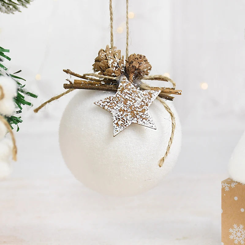 1/2pcs White Christmas Ball Snowflake Water Drop Bell Christmas Tree Ornament Xmas Hanging Pendants for Home Decor New Year Gift 