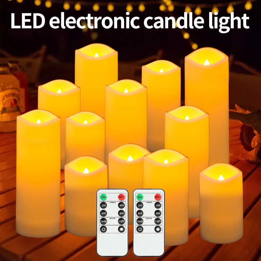 12pcs LED Candles Lights with 2 Remote Controls And Timers Waterproof Night Light Home Christmas Party Wedding Decor Light