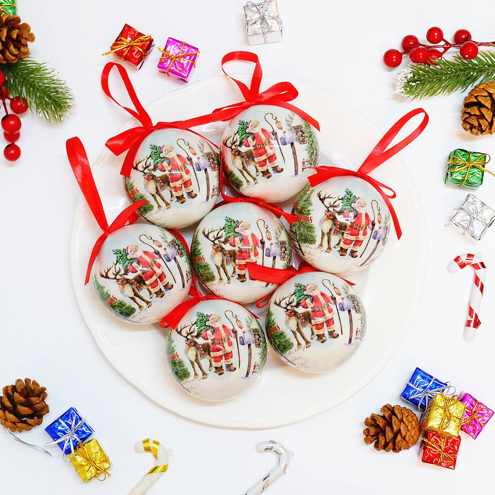 8cm Christmas Tree Balls Set Foam Ball Sphere Decoration Home House Party Bauble Pendants Ornaments New Year Navidad Decor Gift