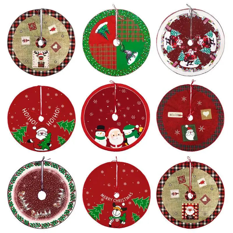 62CM Cartoon Christmas Tree Skirt Crafts Tree Surround Base Set Merry Christmas Decorations for Home Xmas Ornaments Navidad